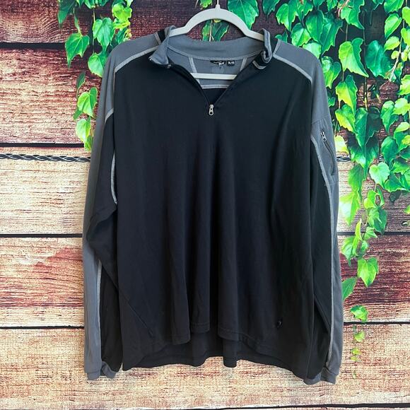 Kuhl 1/4 Quarter Zip Pullover Jacket Mens XL Gray Black Outdoor Hiking Active - Picture 1 of 4